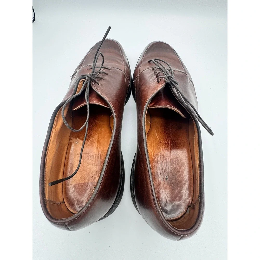 Allen Edmonds Kennett Brown Leather Split Toe Derby Shoes Mens 10.5 D 9564